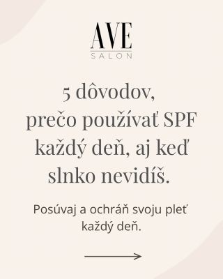 Aj keď slnko nevidíš, tvoju pleť stále ovplyvňuje. 🌥️ Používať SPF len v lete alebo pri jasnej oblohe nestačí – UV...